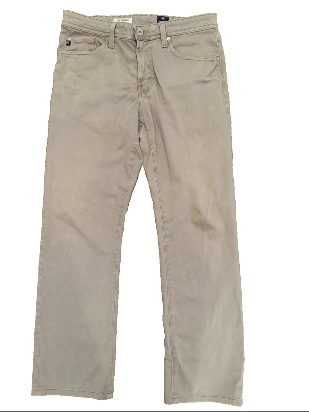 AG Adriano Goldschmied Beige Slim Straight Jeans Premium Denim 35x34